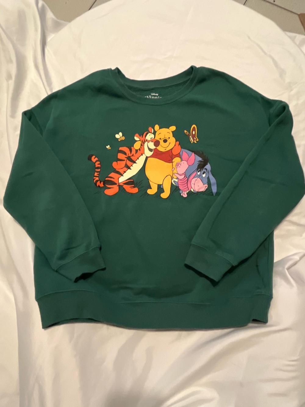 Disney Green Winnie the Pooh & Friends Crewneck Sweatshirt